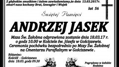 Zmarł Andrzej Jasek. Żył 56 lat.