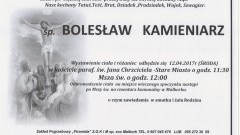 Odszedł Bolesław Kamieniarz. Żył 81 lat.