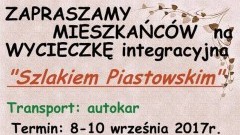 Sołectwo Bronowo. Zapraszamy na wycieczkę integracyjną "Szlakiem Piastowskim" - 08-10.09.2017