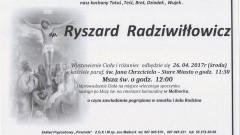 Zmarł Ryszard Radziwiłłowicz. Żył 88 lat.