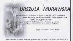 Zmarła Urszula Murawska. Żyła 76 lat.