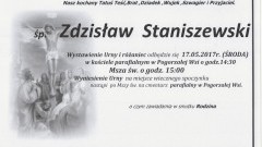 Zmarł Zdzisław Staniszewski. Żył 69 lat.