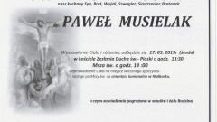 Zmarł Paweł Musielak. Żył 28 lat.