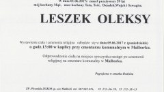 Zmarł Leszek Oleksy. Żył 59 lat.