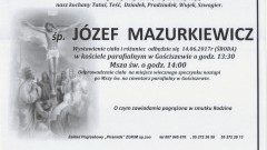 Zmarł Józef Mazurkiewicz. Żył 86 lat.