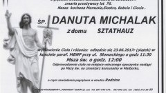 Zmarła Danuta Michalak. Żyła 76 lat.