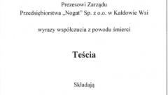 Panu Wojciechowi Zegarek Prezesowi Zarządu Przedsiębiorstwa "Nogat" Sp. z.o.o w Kałdowie Wsi