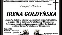 Zmarła Irena Gołdyńska. Żyła 90 lat.