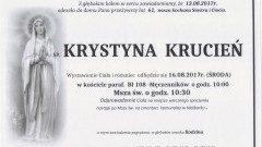 Zmarła Krystyna Krucień. Żyła 61 lat.