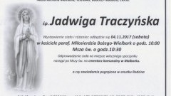 Zmarła Jadwiga Traczyńska. Żyła 87 lat.