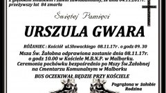 Zmarła Urszula Gwara. Żyła 84 lat.