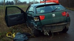 Rybina, Cegielnia: Lód na drodze przyczyną kolizji. - 15.12.2017