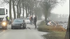 Powiat malborski: Uwaga wypadek! Osoba ranna w zderzeniu trzech samochodów osobowych – 16.12.2017