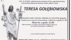 Zmarła Teresa Gołębiowska. Żyła 74 lat