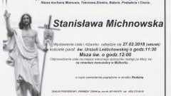 Zmarła Stanisława Michnowska. żyła 79 lat. 