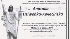 Zmarła Anatolia Dziweńka- Kwiecińska. Żyła 90 lat.