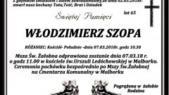 Zmarł Włodzimierz Szopa. Żył 65 lat.