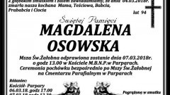 Zmarła Magdalena Osowska. Żyła 94 lata.