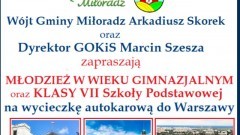 Zapraszamy na wyjazd autokarowy dla młodzieży z Gminy MIłoradz