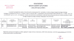 Wójt Gminy Sztutowo informuje: Zamieszczony został wykaz nieruchomości przeznaczonych do  sprzedaży w trybie ustnego, nieograniczonego przetargu.