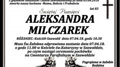 Zmarła Aleksandra Milczarek. Żyła 83 lata