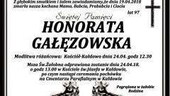 Zmarła Honorata Gałęzowska. Żyła 97 lat