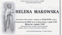 Zmarła Helena Makowska. Żyła 83 lata.