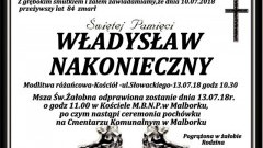 Zmarł Władysław Nakonieczny. Żył 84 lata.