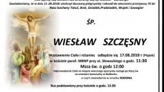 Zmarł Wiesław Szczęsny. Żył 76 lat. 