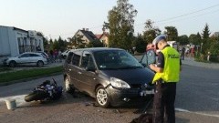 Zderzenie motocykla z samochodem osobowym - tygodniowy raport nowodworskich służb mundurowych