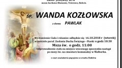 Zmarła Wanda Kozłowska. Żyła 96 lat.