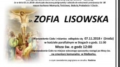 Zmarła Zofia Lisowska. Żyła 88 lat.