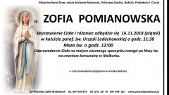 Zmarła Zofia Pomianowska. Żyła 90 lat.