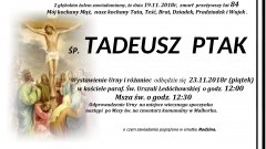 Zmarł Tadeusz Ptak. Żył 84 lata.