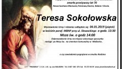 Zmarła Teresa Sokołowska. Żyła 70 lat.