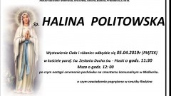 Zmarła Halina Politowska. Żyła 92 lata.