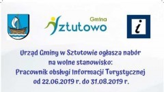 Sztutowo: Pracownik obsługi Informacji Turystycznej. Ogłoszenie Urzędu Gminy.