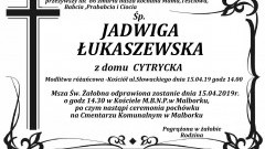 Zmarła Jadwiga Łukaszewska. Żyła 86 lat