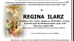 Zmarła Regina Ilarz. Żyła 67 lat.