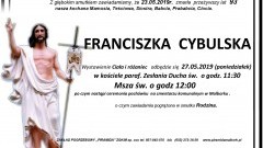 Zmarła Franciszka Cybulska. Żyła 93 lata.