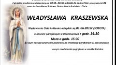 Zmarła Władysława Kraszewska. Żyła 81 lat.