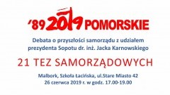 Debata i 21 tez samorządowych. Spotkanie dziś o 17:00 w Szkole Łacińskiej. 