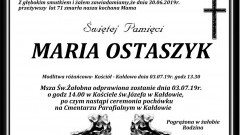 Zmarła Maria Ostaszyk. Żyła 71 lat.