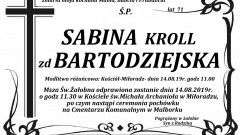 Zmarła Sabina Kroll. Żyła 71 lat.