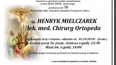 Zmarł Henryk Mielczarek. Żył 70 lat