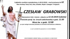 Zmarł Czesław Grabowski. Żył 62 lata.