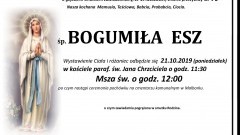 Zamarła Bogumiła Esz. Żyła 79 lat.