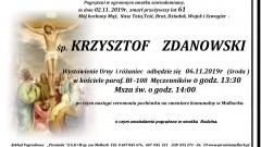 Zmarł Krzysztof Zdanowski. Żył 61 lat.