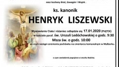 Zmarł ks. kanonik Henryk Liszewski. Żył 84 lata.