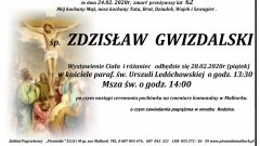 Zmarł Zdzisław Gwizdalski. Żył 62 lata.